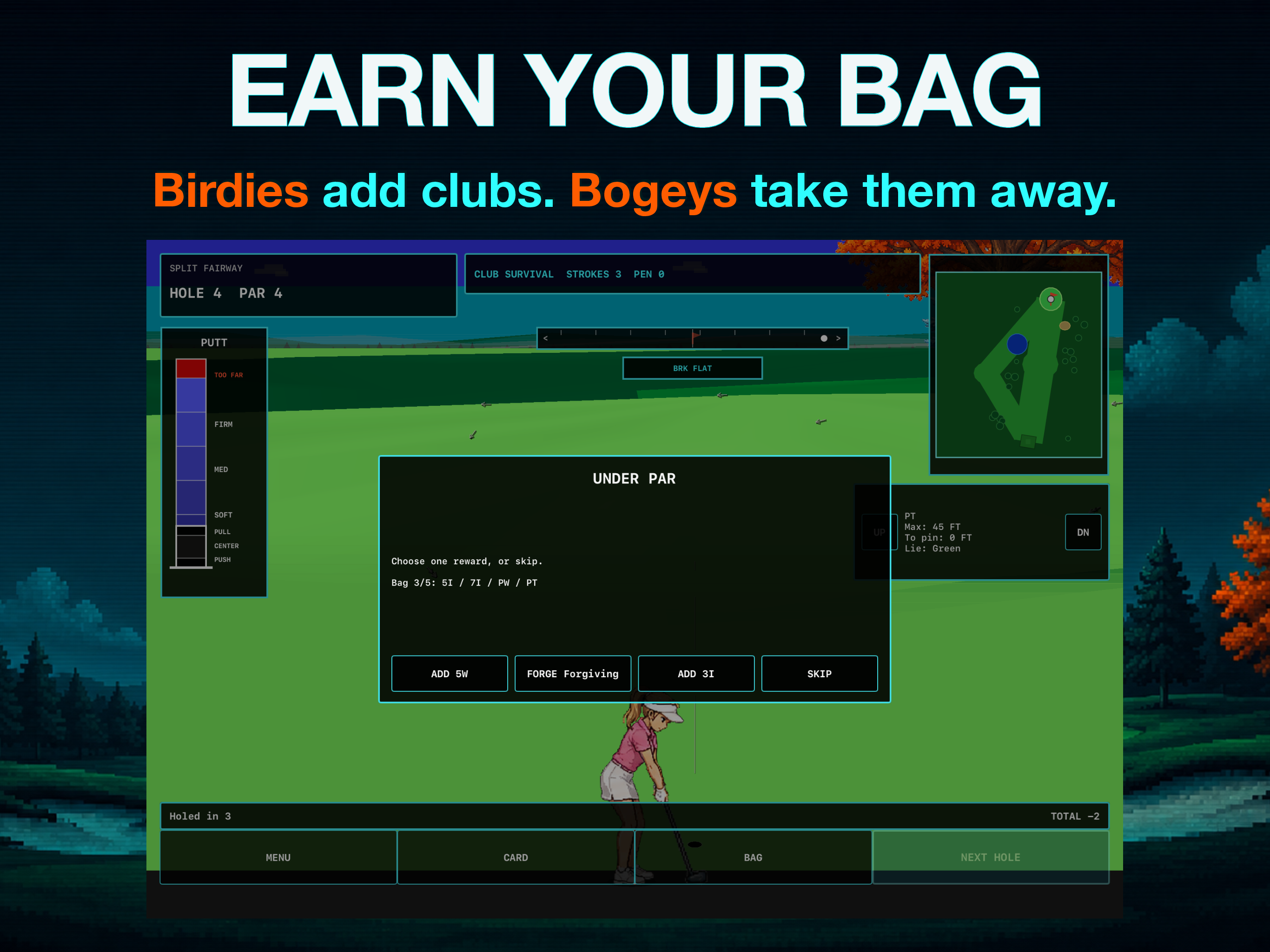 Fairway Metal iPad screenshot: Earn Your Bag