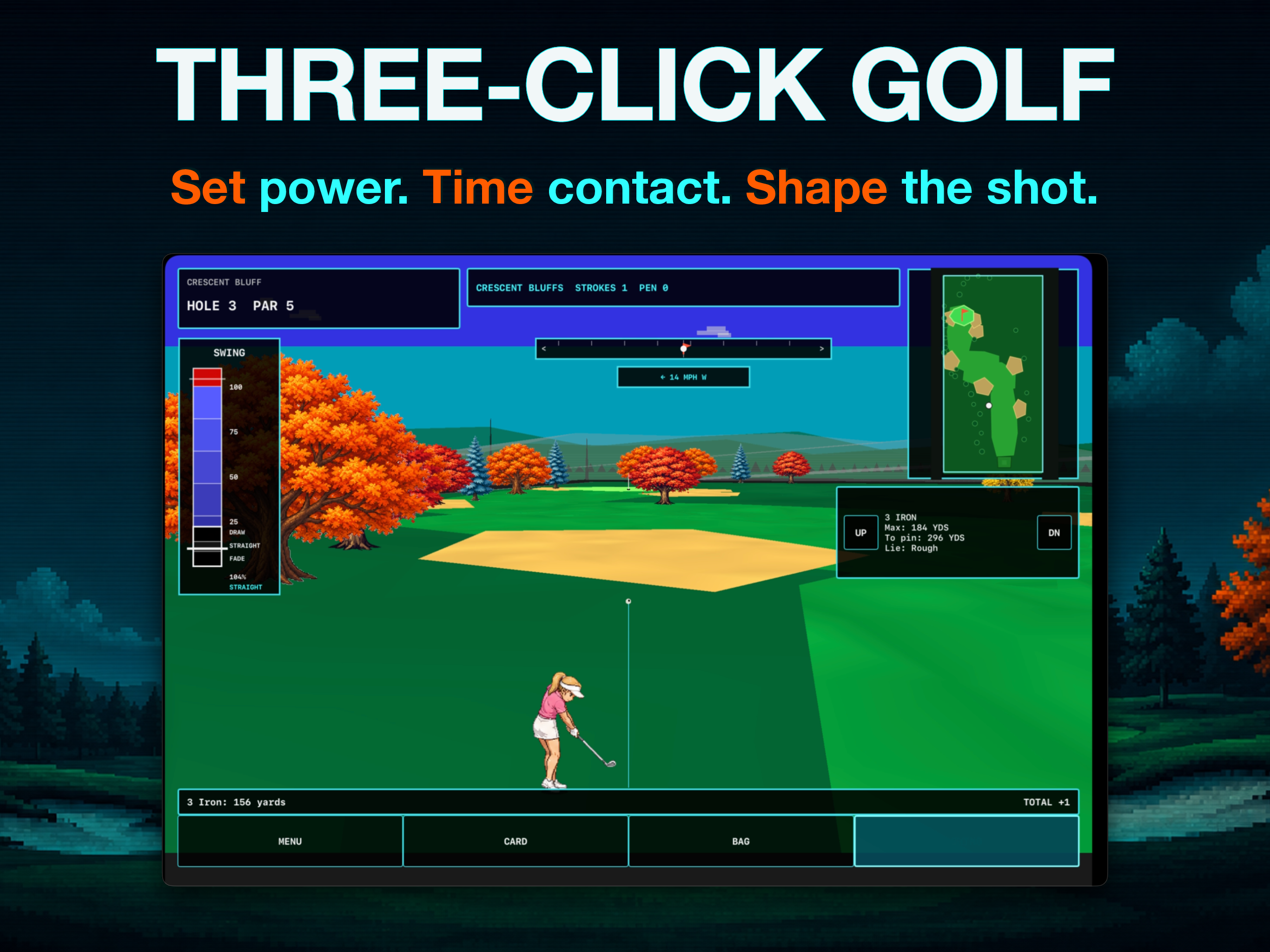 Fairway Metal iPad screenshot: Three-Click Golf
