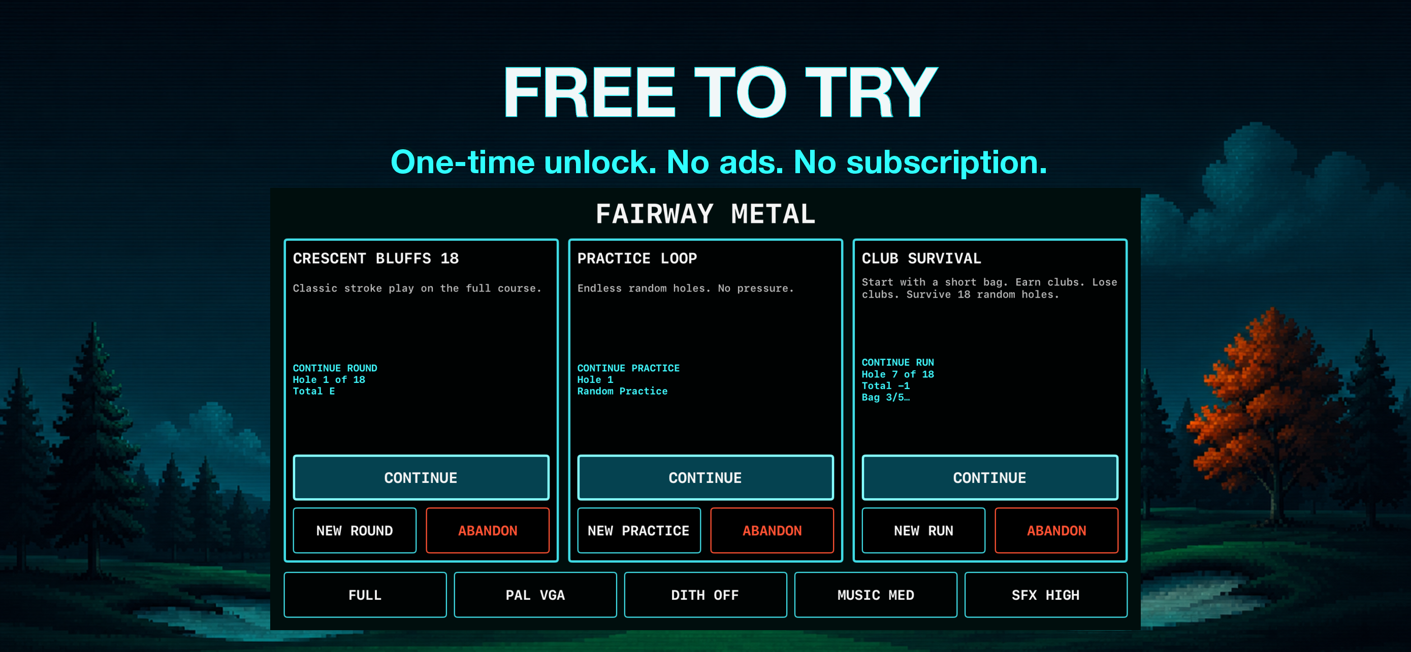 Fairway Metal iPhone screenshot: Free to Try